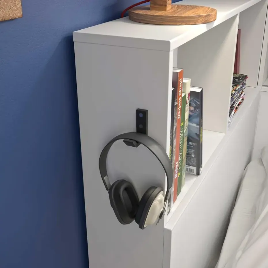 Diagone Tienerbed met bedlade en opbergruimte Erwan - 90 x 200 cm - Wit