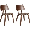 DIANA - Eetkamerstoel set van 2 - Donkerbruin - Rubberhout