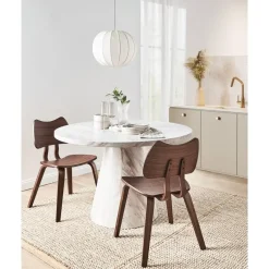 DIANA - Eetkamerstoel set van 2 - Donkerbruin - Rubberhout