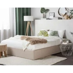 DINAN - Tweepersoonsbed - Beige - 180 x 200 cm - Polyester