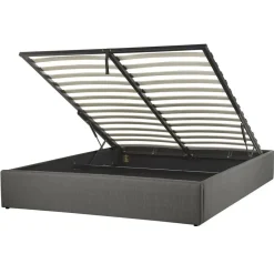 DINAN - Tweepersoonsbed - Grijs - 160 x 200 cm - Polyester