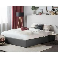 DINAN - Tweepersoonsbed - Grijs - 160 x 200 cm - Polyester