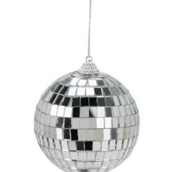 Disco kerstbal - zilver - D7,5 cm - foam - spiegelbol - discobol