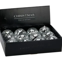 Disco kerstbal - zilver - D7,5 cm - foam - spiegelbol - discobol