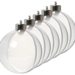 DIY Kerstballen - 5x - transparant - D8 cm - kunststof