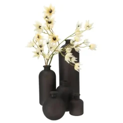 DK Design Bloemenvaas rond model - mat zwart - D13 x H15 cm