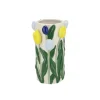 DK Design Bloemenvaas Tulipa - blauw/geel - D14 x H23 cm