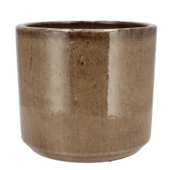 DK Design Bloempot Brown Glaze - taupe - D21 x H24 cm - glanzend