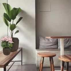 DK Design Bloempot kruik model Batu - roestbruin - D18 x H16 cm