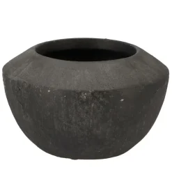 DK Design Bloempot Maya - verweerd zwart - D25 x H16 cm - rustiek