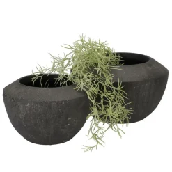 DK Design Bloempot Maya - verweerd zwart - D25 x H16 cm - rustiek