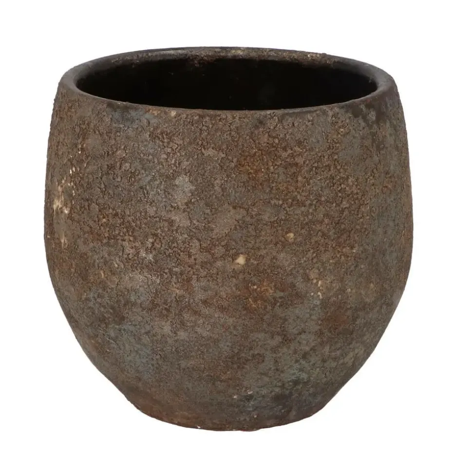 DK Design Bloempot model Maya - roestbruin - D18xH20 cm - rustiek