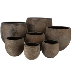 DK Design Bloempot model Maya - roestbruin - D18xH20 cm - rustiek