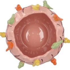DK Design Bloempot/plantenpot Vogels - roze - D28 x H22 cm