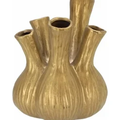 DK Design vaas Aglio - tulpenvaas - XL -mat goud - D26 x H35 cm
