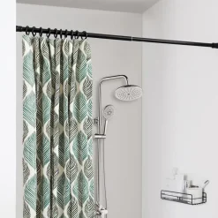 Douche Gordijnstang XL, aanpasbaar van 140 tot 260 cm, zelfklemmend, zwart