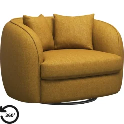Draaibare Loveseat Enzio - stof Elephant - okergeel