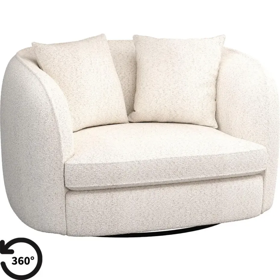 Draaibare Loveseat Enzio - stof Wales - crème