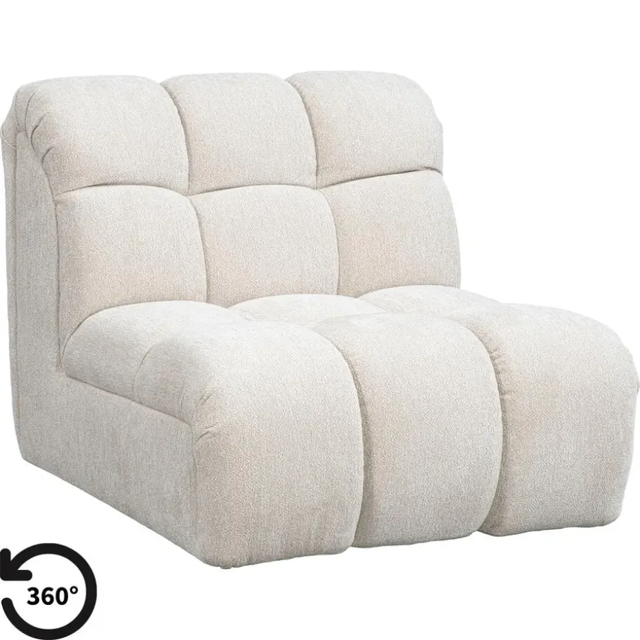 Draaifauteuil Beau - stof Raven - beige