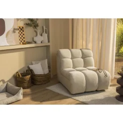 Draaifauteuil Beau - stof Raven - beige