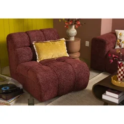 Draaifauteuil Beau - stof Raven - wijnrood