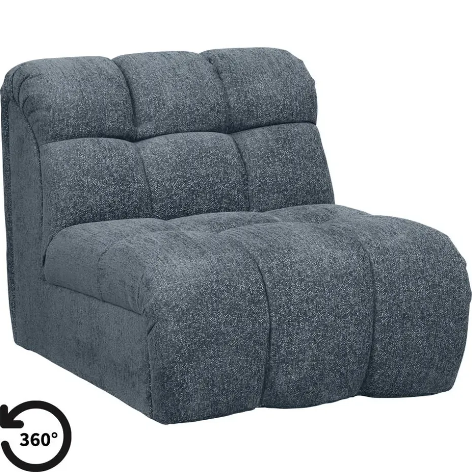 Draaifauteuil Beau - stof Raven - donkerblauw