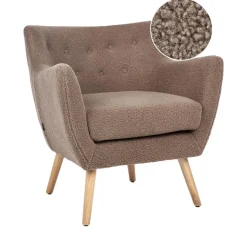 DRAMMEN - Chesterfield fauteuil - Bruin - Bouclé