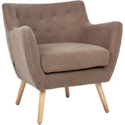 DRAMMEN - Chesterfield fauteuil - Bruin - Bouclé