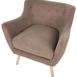 DRAMMEN - Chesterfield fauteuil - Bruin - Bouclé