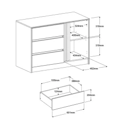 Dressoir Evi - eikenkleur - 76,8x109,8x50 cm