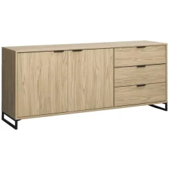 Dressoir Lucca - eikenkleur - 82x185x48 cm
