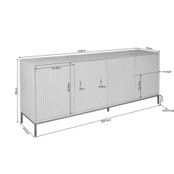 Dressoir Naturel Hout - 210x45x85cm - Madison