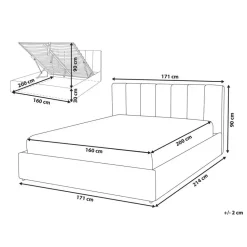 DREUX - Bed met opbergruimte - Beige - 160 x 200 cm - Polyester