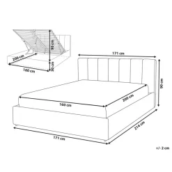 DREUX - Bed met opbergruimte - Beige - 160 x 200 cm - Polyester