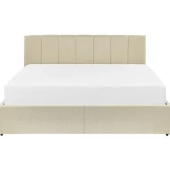 DREUX - Bed met opbergruimte - Beige - 160 x 200 cm - Polyester