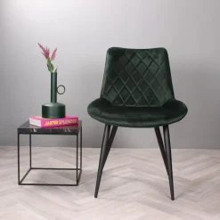 DS4U - Benito 3.0 eetkamerstoel velours - donkergroen