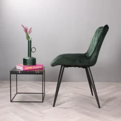 DS4U - Benito 3.0 eetkamerstoel velours - donkergroen