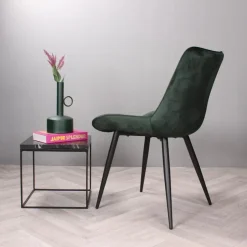 DS4U - Benito 3.0 eetkamerstoel velours - donkergroen