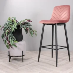 DS4U - Gaby barkruk velvet 75 cm 2.0 - roze