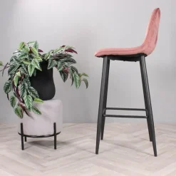 DS4U - Gaby barkruk velvet 75 cm 2.0 - roze