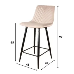 DS4U - Gaby barkruk velvet 65 cm 2.0 - goud