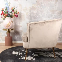 DS4U - Norah fauteuil velvet champagne/taupe