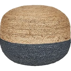 DUKI - Poef - Marineblauw - 50 cm - Jute