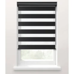 Duo rolgordijn Larisa lichtdoorlatend - zwart (15049)