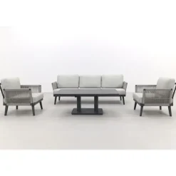 Durban/Medina verstelbare stoel-bank loungeset - 4-delig