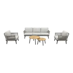 Durban/Mindo stoel-bank loungeset - 5-delig