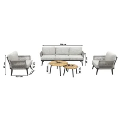 Durban/Mindo stoel-bank loungeset - 5-delig