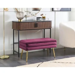 DURHAM - Bankje - Roze - Fluweel