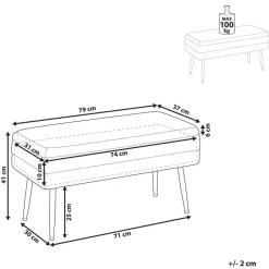DURHAM - Hocker - Grijs - Fluweel