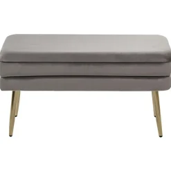 DURHAM - Hocker - Grijs - Fluweel